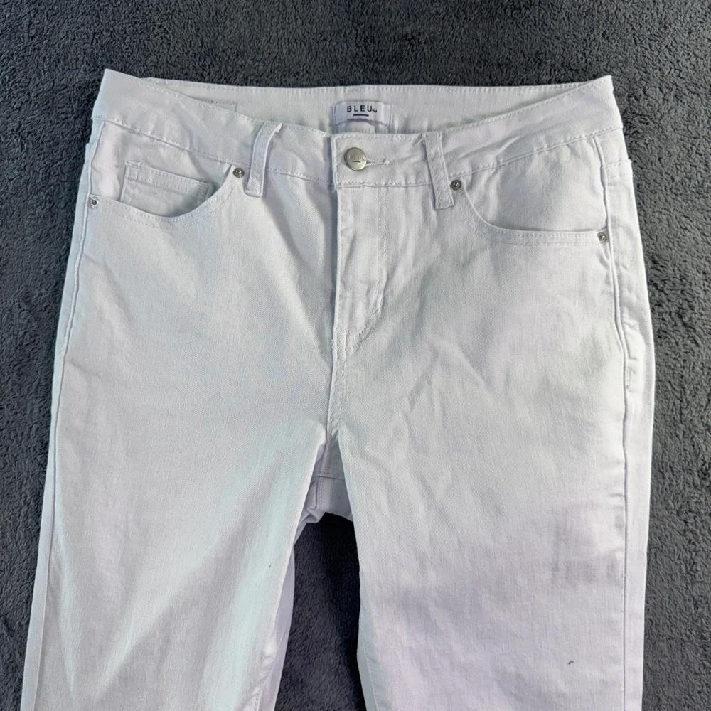 Bleu White Flare‎ Leg Raw Hem Jeans Womens 10P Petite BWP1550 Stretch Denim